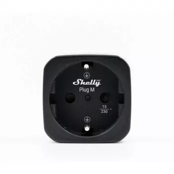 Shelly Plug M Gen3 nero confezione da 2 smart plug con misurazione di potenza, Wi-Fi e Bluetooth, 13A, monitoraggio energetico, Schuko