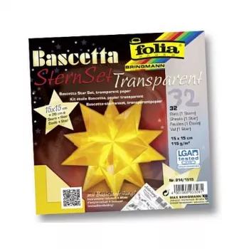 Folia Faltblätter Bascetta Stern Midi - 32 fogli 15x15cm colori misti