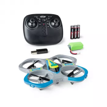 TAMIYA CARSON Carson Cyber Drone Polizia 2.4G 100% RTF – quadricottero edizione Polizia con giroscopio a 6 assi, mantenimento altitudine, modalità headless, flip a 360°, luci LED, pronto al volo