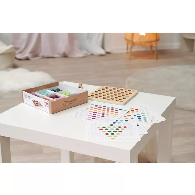 Eichhorn Montessori perline da ordinare, giocattolo educativo in legno da 51 pezzi per bambini dai 3 anni