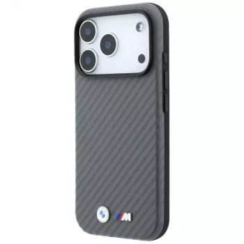 BMW M Carbon Metal Logo custodia MagSafe per iPhone 18 Pro / 17 Pro - grigio