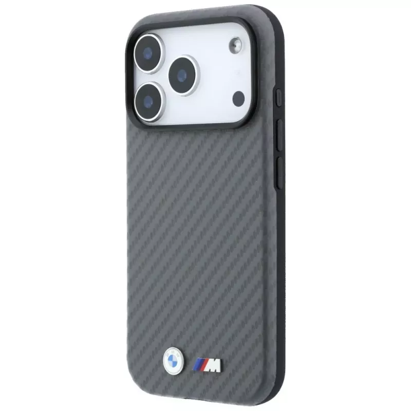 BMW M Carbon Metal Logo custodia MagSafe per iPhone 18 Pro / 17 Pro - grigio