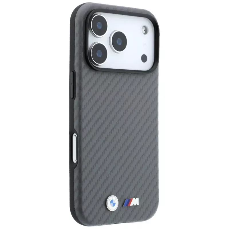 BMW M Carbon Metal Logo custodia MagSafe per iPhone 18 Pro / 17 Pro - grigio