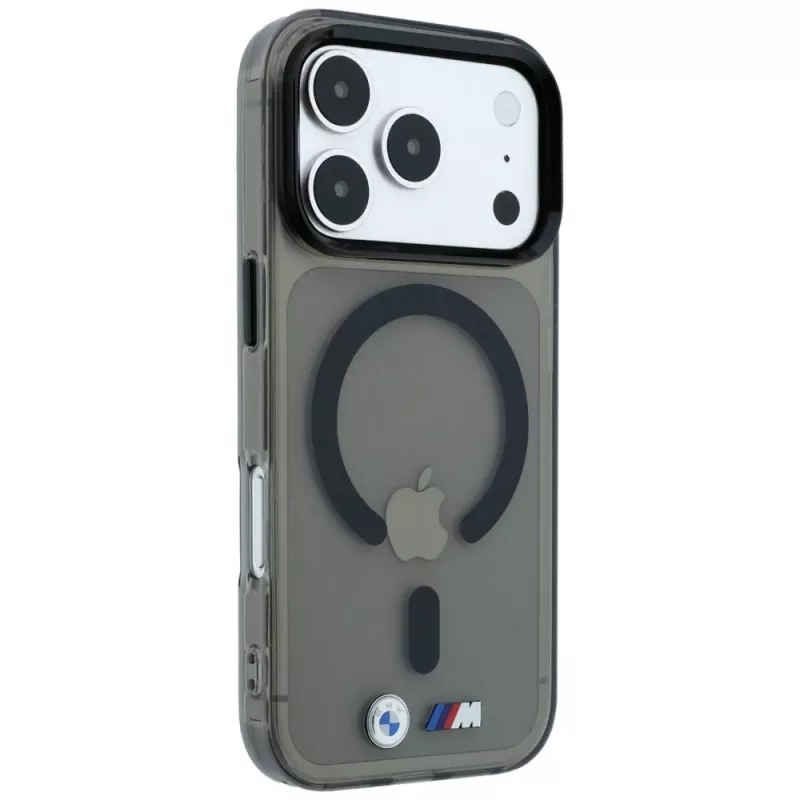BMW M IML Glossy Metal Logo & Trims custodia MagSafe per iPhone 18 Pro / 17 Pro - nero