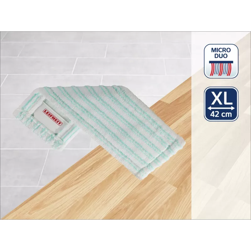 Leifheit Micro Duo panno lavapavimenti di ricambio turchese bianco