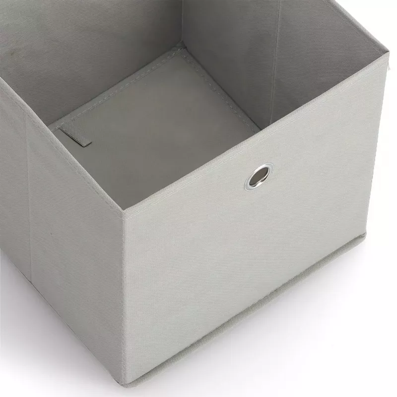 ZELLER 14422 scatola contenitore in tessuto non tessuto, grigio, 27L, pieghevole, con manico