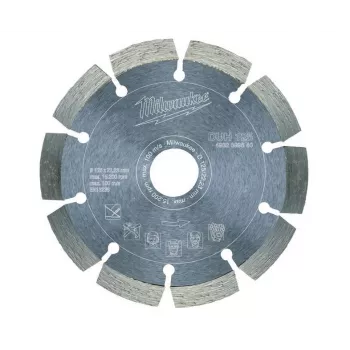 MILWAUKEE DUH Disco diamantato da taglio 125 mm, segmentato, taglio a secco per calcestruzzo, pietra, muratura