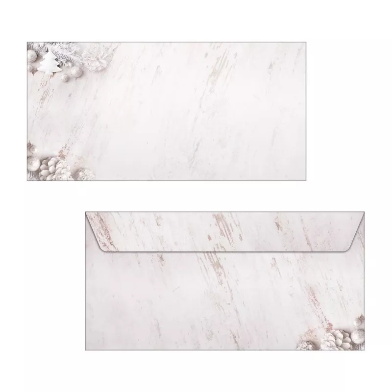 SIGEL 25 buste di Natale Rustic White DIN long senza finestra