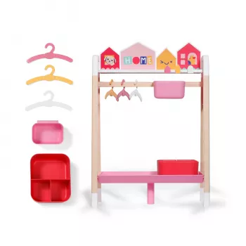 ZAPF CREATION BABY born Appendiabiti armadio per bambole con scatole portatutto e grucce