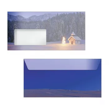 Sigel 50 Bustine per Natale DIN long con chiusura autoadesiva, multicolore, 220 x 110 mm, 80 g/m², certificato FSC