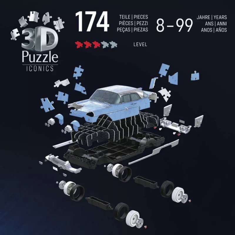 Ravensburger Puzzle 3D Iconics: Cadillac Eldorado Brougham (162 pezzi)
