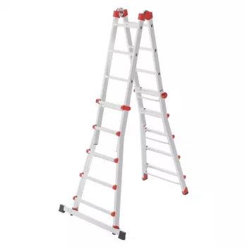 Hailo M80 4x5 scaletta multifunzione combinata, alluminio, 20 pioli, 150 kg, EN 131 Professional