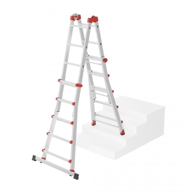 Hailo M80 4x5 scaletta multifunzione combinata, alluminio, 20 pioli, 150 kg, EN 131 Professional