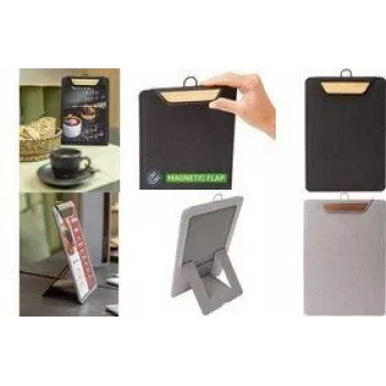 SIGEL menu portablocco KB224 grigio chiaro marrone A4 PU MDF