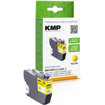 KMP cartuccia d'inchiostro gialla rigenerata per Brother LC422XLY (MFC-J5340DW, MFC-J5740DW, MFC-J6540DW, MFC-J6940DW) - alta resa 1500 pagine