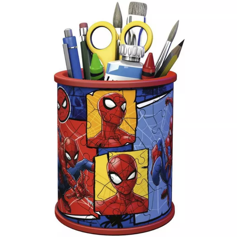 RAVENSBURGER puzzle 3D portapenne Spider-Man - 54 pezzi, Marvel ufficiale, Easy Click