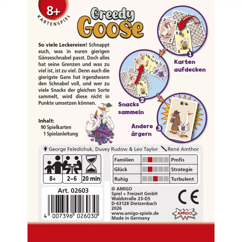 AMIGO Greedy Goose gioco da tavolo per bambini per 2-4 giocatori da 5 anni