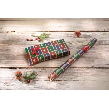 SIGEL GP122 Carta regalo di Natale marrone stile cut-out con striscia strappabile, 5 m x 70 cm, 80 g/m², certificata FSC