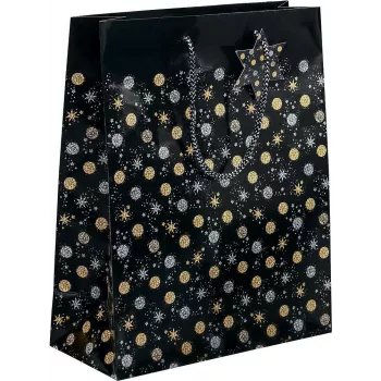 Sigel GT028 Stardust sacchetto regalo Natale, grande, 26 x 33 cm
