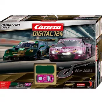 Carrera DIGITAL 124 Reach for Gold set pista slot car scala 1:24 con 2 auto e controller wireless
