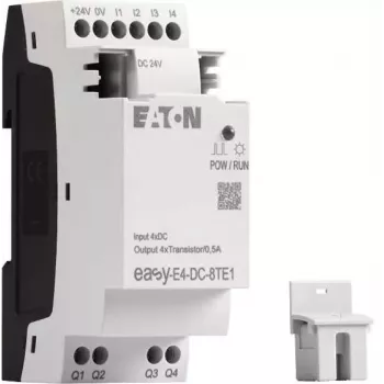 Eaton easyE4 DC 8TE1 modulo di espansione I/O digitale, 4DI/4DO, 24V DC, transistor PNP