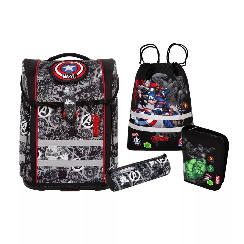McNeill PERFECTO Set zaino scuola 5 pezzi Marvel Avengers