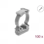 Delock supporto per guaina portacavi con clip di chiusura, avvitabile per guaina protettiva 25 mm, 100 pezzi, grigio