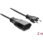 Delock prolunga con spina euro CEE 7/16 spina su presa 2 x 0,75 mm², 2 m, nero