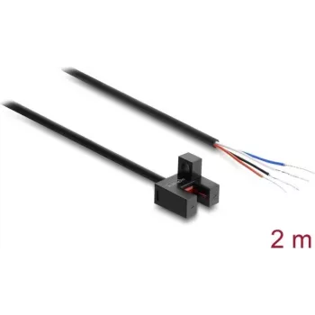 Delock fotocellula a forcella 5 mm tipo F con 4 estremità di cavo aperte PNP L/D commutabile 2 m