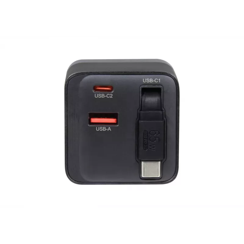 ALLNET alimentatore da parete 65W GaN USB-C PD con Quick Charge 3.0, 2x USB-C e 1x USB-A
