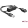 Delock cavo di prolunga USB Type-A maschio a femmina con interruttore 0,5 m nero