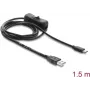 Delock cavo di alimentazione USB Type-A maschio a USB Type-C™ maschio con interruttore 1,5 m