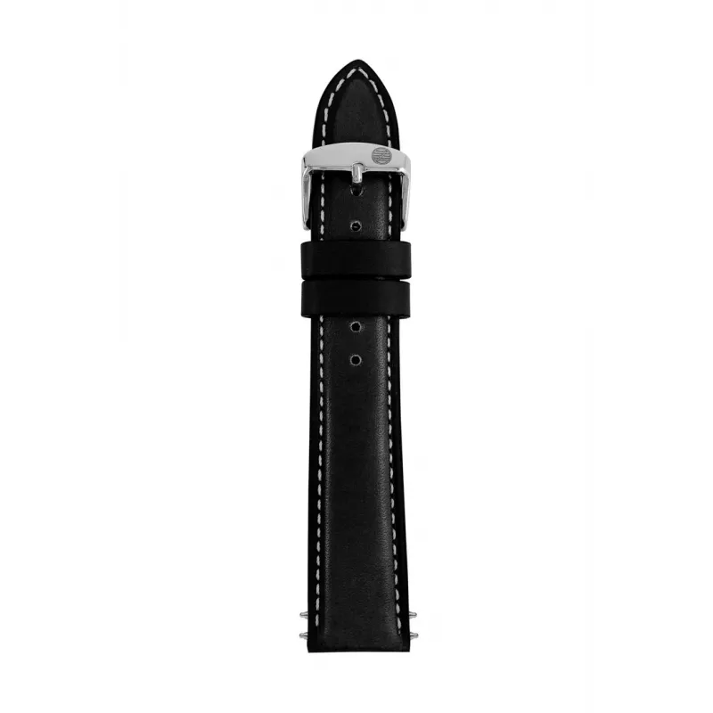 Zeppelin cinturino per orologio in pelle vera nero 20mm