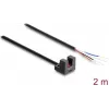 Delock fotocellula a forcella 5 mm tipo L con 4 terminali a cavo aperto NPN L/D selezionabile 2 m