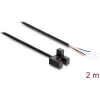 Delock fotocellula a forcella 5 mm tipo F con 4 terminali a cavo aperto NPN Light-ON/Dark-ON commutabile 2 m