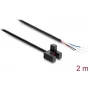 Delock fotocellula a forcella 5 mm tipo F con 4 terminali a cavo aperto NPN Light-ON/Dark-ON commutabile 2 m