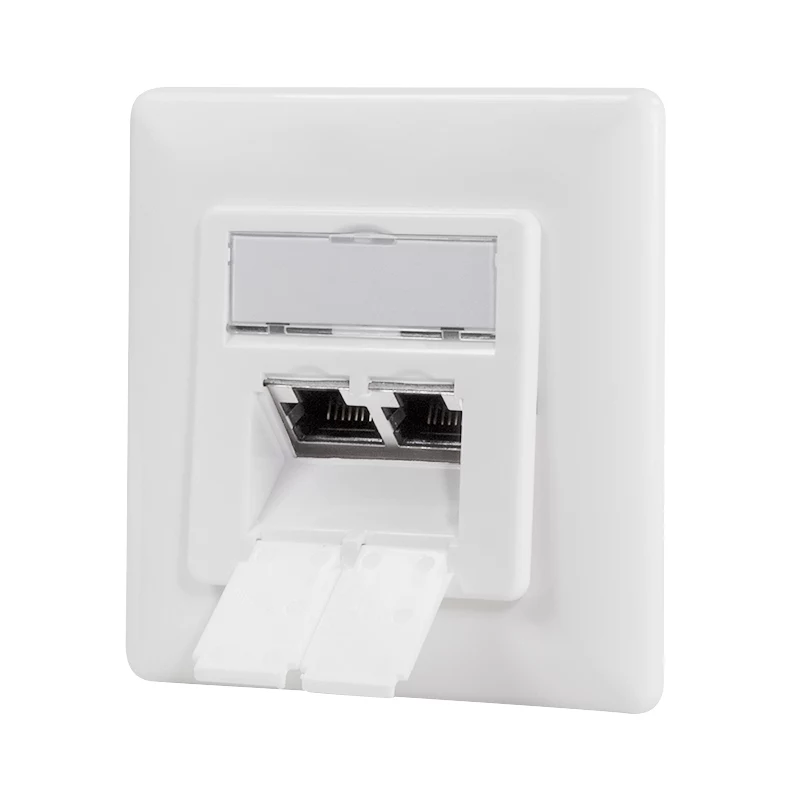 LOGILINK presa a parete Cat.6A 2xRJ45 STP, verticale, bianco segnale