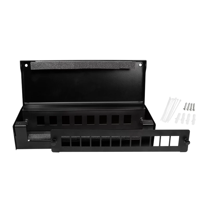 LogiLink scatola punto di consolidamento per 8 o 12 moduli keystone, metallo, nero