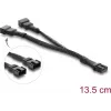 Delock cavo Y per ventola 1 x connettore femmina 4-Pin PWM su 2 x connettore maschio 4-Pin PWM con guaina intrecciata 13,5 cm nero