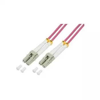 LogiLink cavo patch in fibra ottica multimodale OM4 LC/LC duplex, 75m, LSZH, acqua