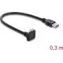 Delock cavo USB 5 Gbps USB Type-A maschio su USB Micro-B maschio con blocco a vite angolato 90° verso l'alto 0,3 m nero