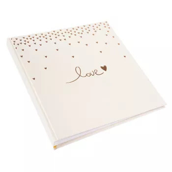 Goldbuch Raining Hearts album fotografico beige, 60 pagine bianche, copertina rigida, rivestimento PU, 31x30 cm