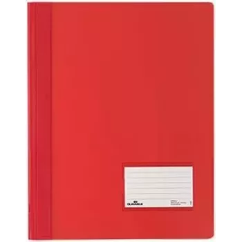 DURABLE DURALUX Cartellina a molla extra larga A4, PVC rosso traslucido (confezione da 25)