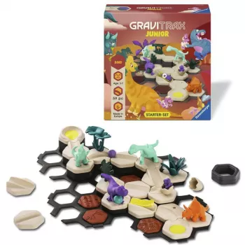 RAVENSBURGER GraviTrax Junior Starter Set S Dino - pista di biglie 102 pezzi per bambini dai 3 anni