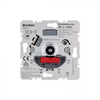 Berker 2873 modulo dimmer rotativo per lampade alogene a bassa tensione 20-500W con scatto morbido