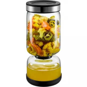 GEFU LAVINA colino per yogurt e quark in vetro 1,3 L con colino in acciaio inox