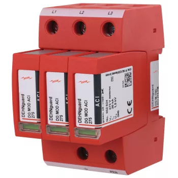 DEHN DG M TNC ACI 275 FM scaricatore di sovratensione Tipo 2, 3 poli, 275 V AC, con segnalazione remota