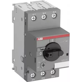 ABB MS116-0.16 interruttore di protezione motore, 0,1-0,16 A, 3 poli, classe di scatto 10, 690V AC, morsetti a vite