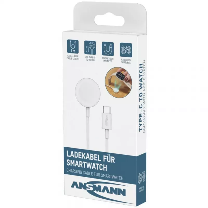 ANSMANN cavo di ricarica USB-C per Apple Watch 100cm
