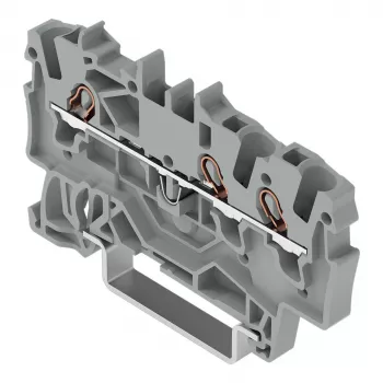 WAGO 2001-1301 Morsetto passante a 3 conduttori, 1,5 mm², Push-in CAGE CLAMP, Ex e II, grigio